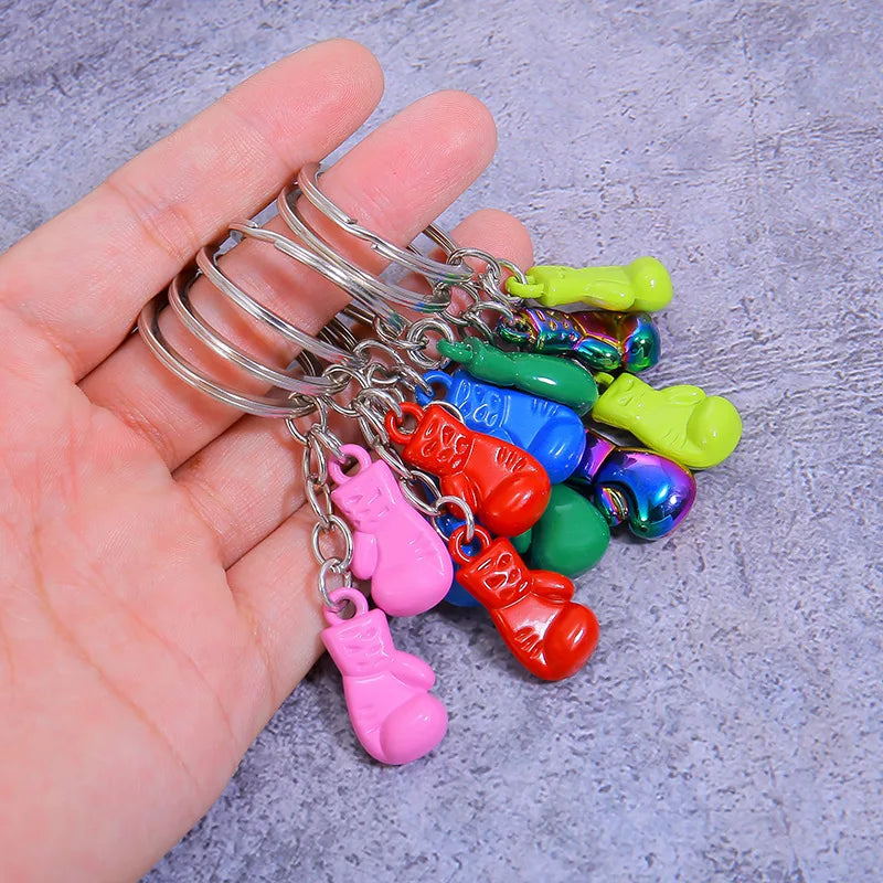 Unique Boxing Gloves Key Chain Simulation Fitness Equipment Pendant Personalized Keyring for Men Women Couple Car Keys Pendant
