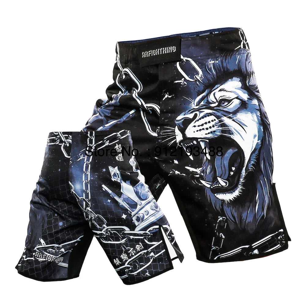MMA Shorts Bull Sublimated No Gi BJJ Boxing Mixed Martial Arts Gear Gym Athletic Sparring Grappling Kickboxing Cage Fight Shorts