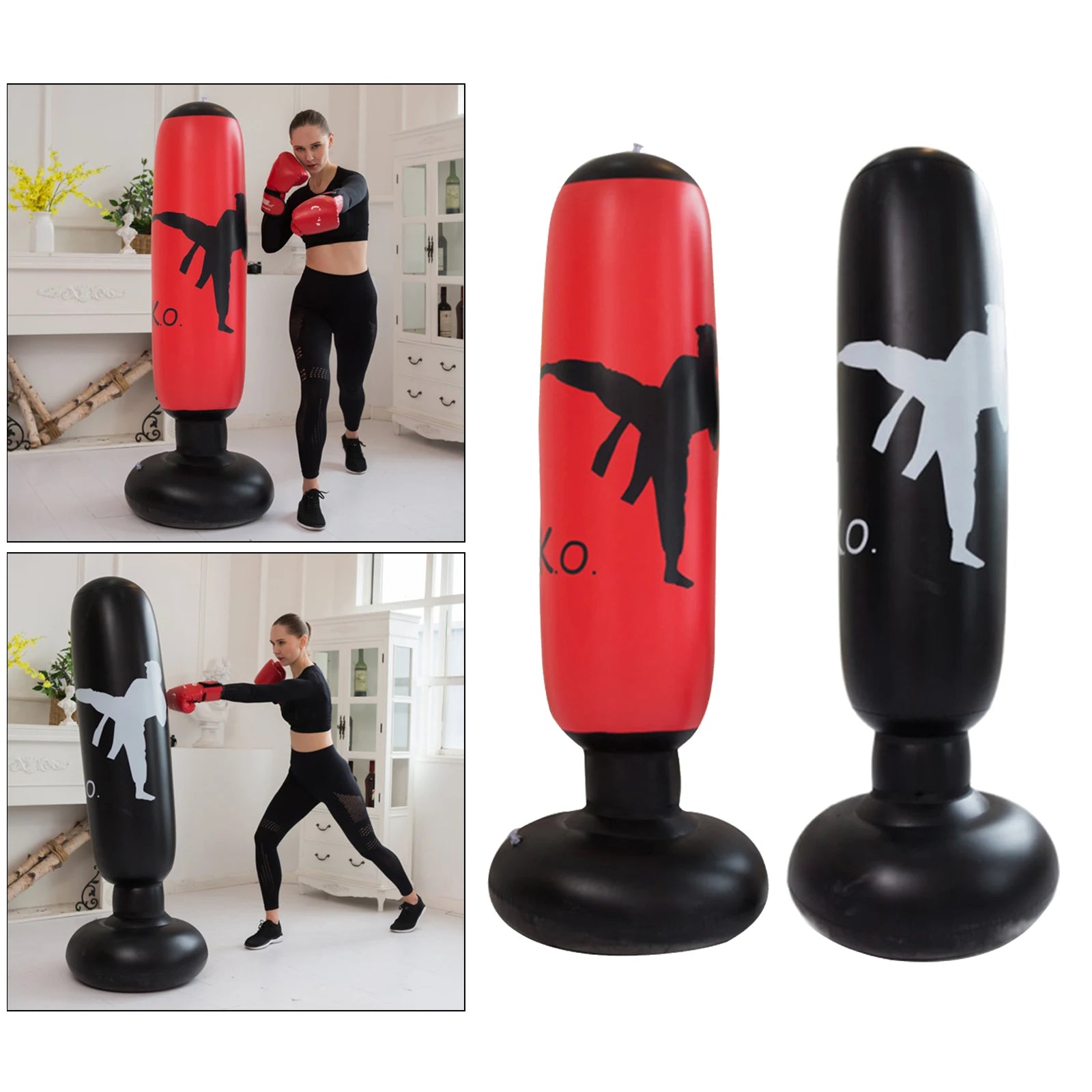 Inflatable Punching Bag Boxing Practice  Punch Bag Training Sand Bag,Karate Training Taekwondo Training Equipment Gear