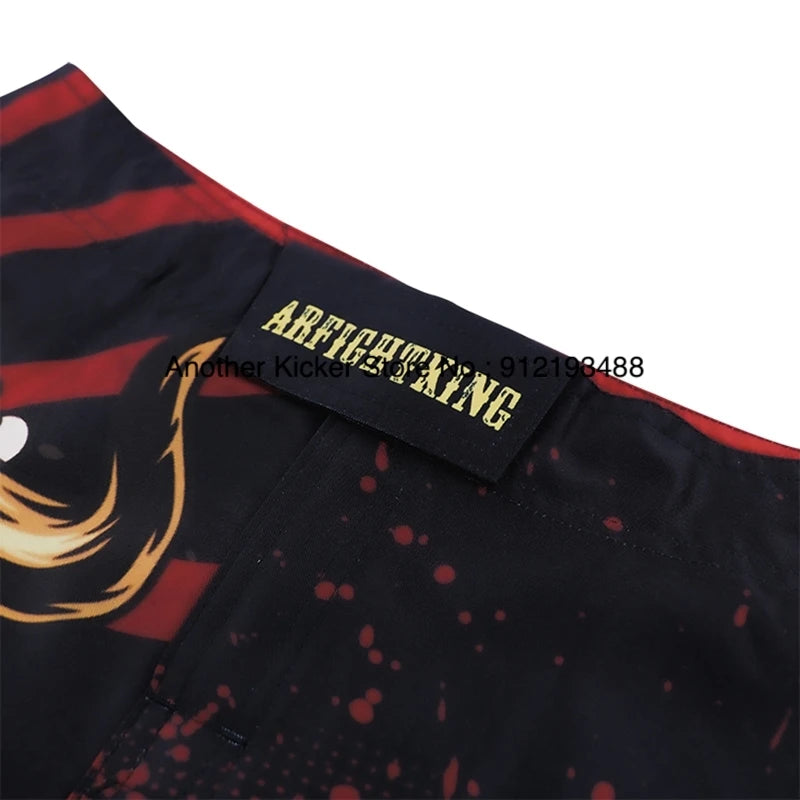 MMA Shorts Bull Sublimated No Gi BJJ Boxing Mixed Martial Arts Gear Gym Athletic Sparring Grappling Kickboxing Cage Fight Shorts