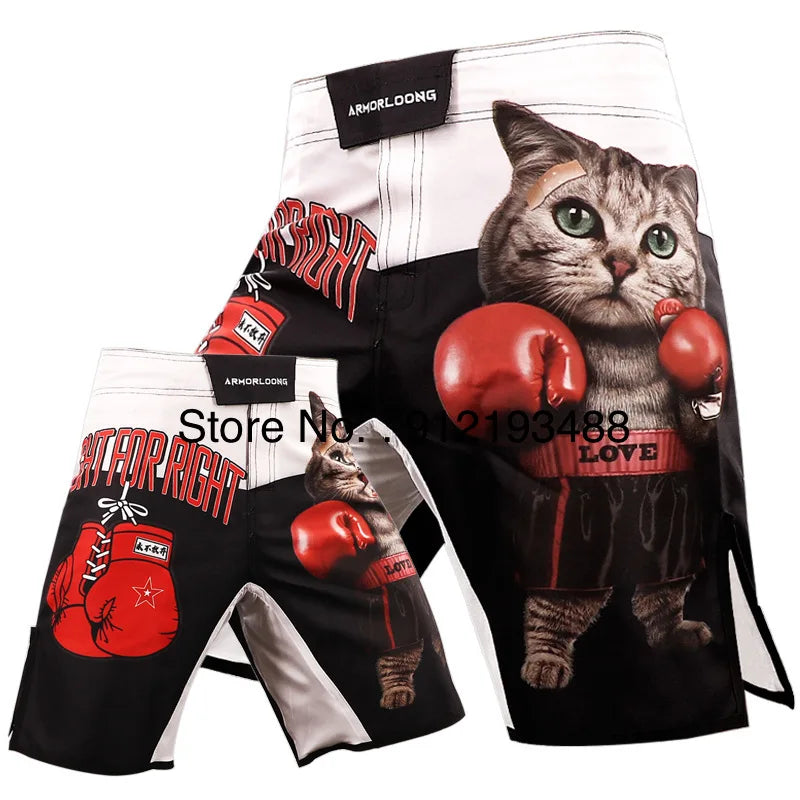 MMA Shorts Bull Sublimated No Gi BJJ Boxing Mixed Martial Arts Gear Gym Athletic Sparring Grappling Kickboxing Cage Fight Shorts