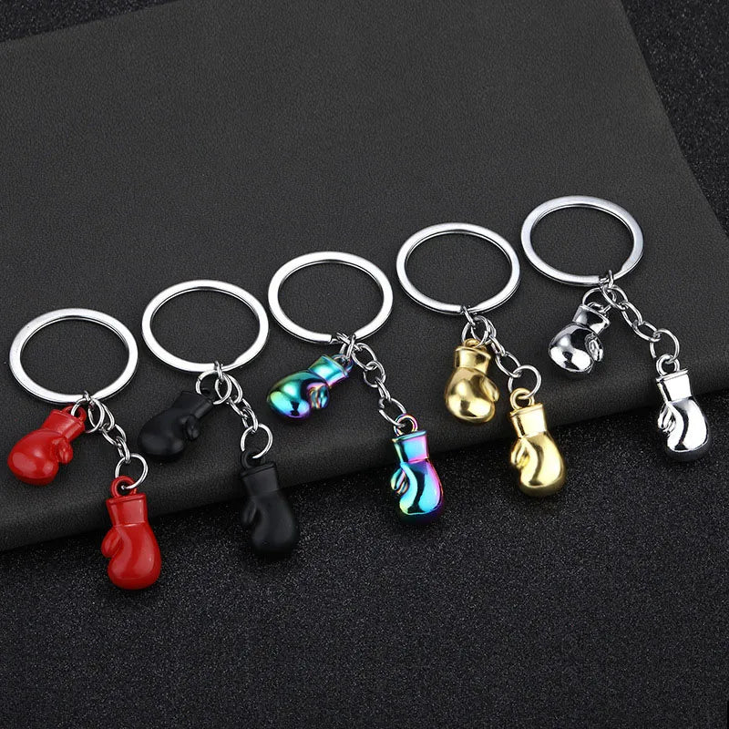 Unique Boxing Gloves Key Chain Simulation Fitness Equipment Pendant Personalized Keyring for Men Women Couple Car Keys Pendant
