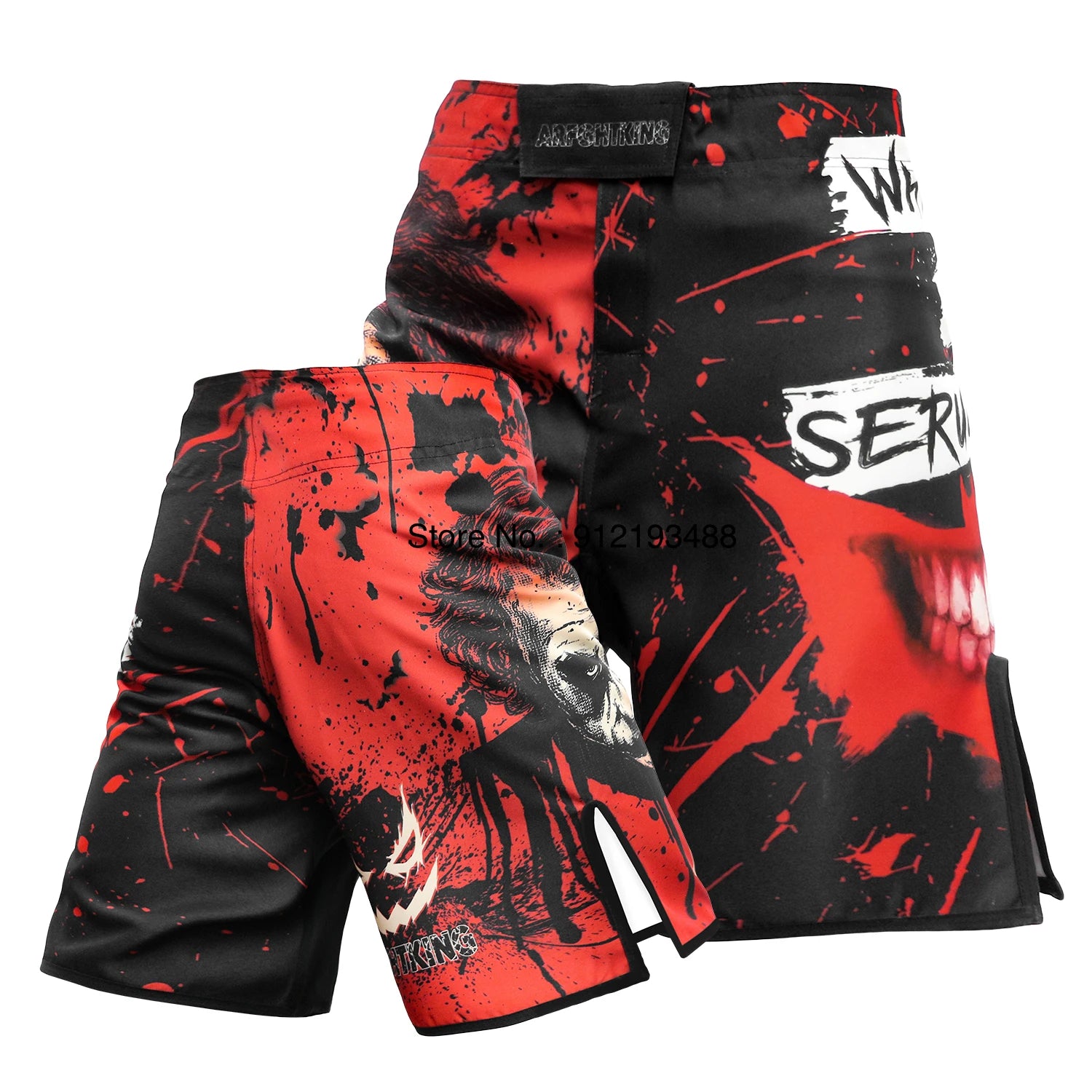 MMA Shorts Bull Sublimated No Gi BJJ Boxing Mixed Martial Arts Gear Gym Athletic Sparring Grappling Kickboxing Cage Fight Shorts