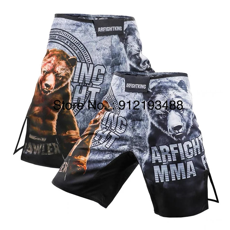 MMA Shorts Bull Sublimated No Gi BJJ Boxing Mixed Martial Arts Gear Gym Athletic Sparring Grappling Kickboxing Cage Fight Shorts